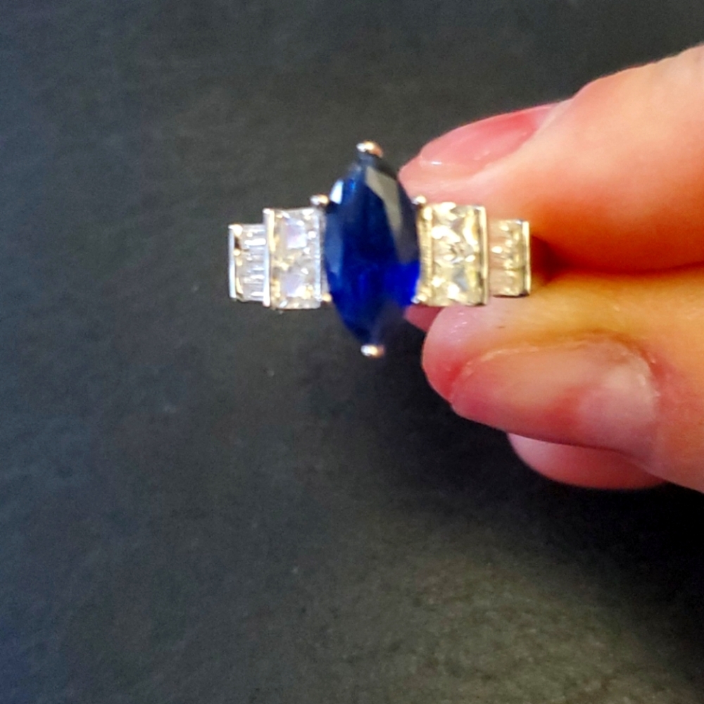 Sterling Silver Sapphire Ring